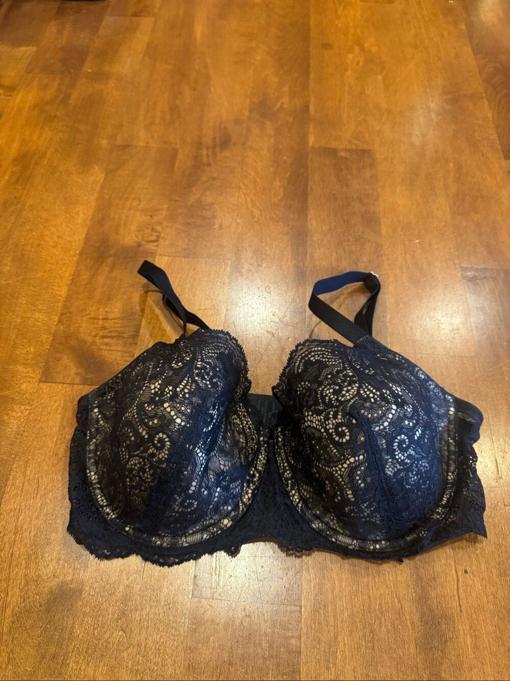 ThirdLove 24/7 Lace Balconette Bra Black Floral Lace Underwire Size 38D